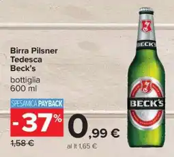 Carrefour Birra Pilsner Tedesca Beck’s offerta