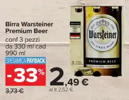 Carrefour Birra Warsteiner Premium Beer offerta