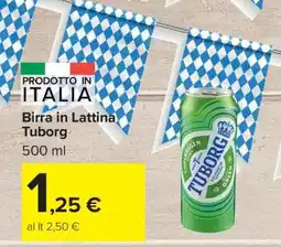 Carrefour Birra in Lattina Tuborg offerta