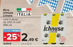 Carrefour Birra Ichnusa Limone offerta