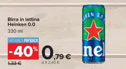 Carrefour Birra in lattina Heinken 0.0 offerta