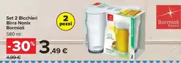Carrefour Set 2 Bicchieri Birra Nonix Bormioli offerta