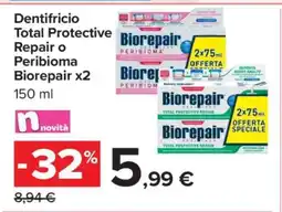 Carrefour Dentifricio Total Protective Repair o Peribioma Biorepair x2 offerta
