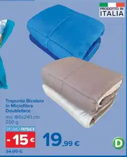 Carrefour Trapunta Bicolore in Microfibra Doubleface offerta