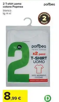 Carrefour 2 T-shirt uomo cotone Pompea offerta