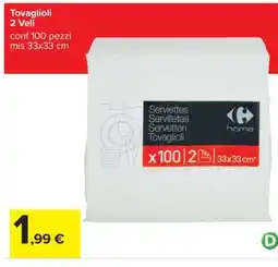 Carrefour Tovaglioli 2 Veli offerta