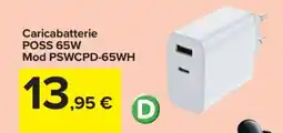 Carrefour Caricabatterie POSS 65W Mod PSWCPD-65WH offerta