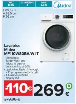 Carrefour Lavatrice Midea MF110W80BA/W-IT offerta