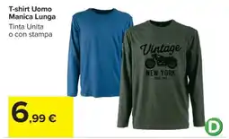 Carrefour T-shirt Uomo Manica Lunga offerta