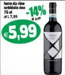 Il Castoro Supermercati Terre da vino nebbiolo doc offerta