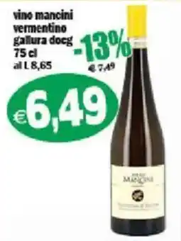 Il Castoro Supermercati Vino Mancini vermentino gallura docg offerta