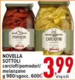 Iper Triscount Novella Sottoli carciofi/pomodori/melanzane offerta