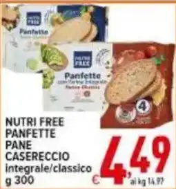 Iper Triscount Nutri Free Panfette Pane Casereccio offerta