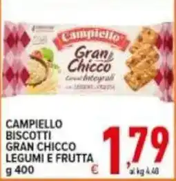 Iper Triscount Campiello biscotti gran chicco legumi e frutta offerta