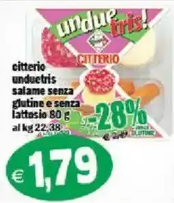 Il Castoro Supermercati Citterio unduetris salame senza glutine e senza lattosio offerta