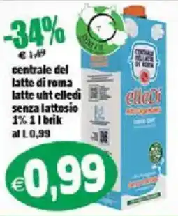 Il Castoro Supermercati centrale del latte di roma latte uht elledi senza lattosio 1% offerta