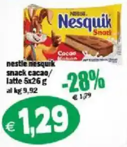 Il Castoro Supermercati Nestlé Nesquik snack cacao offerta