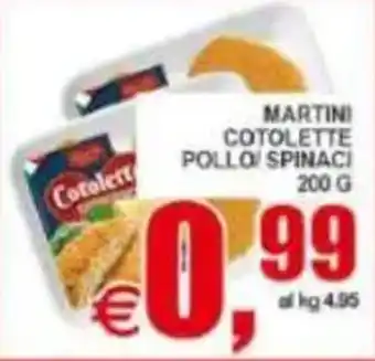 Pewex Martini Cotolette Pollo Spinaci offerta