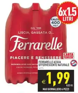 Pim Supermercati Ferrarelle acqua effervescente naturale offerta