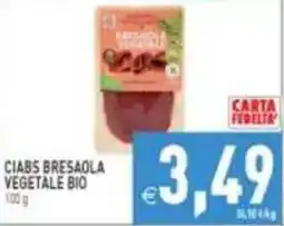 Pim Supermercati Ciabs bresaola vegetale bio offerta