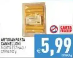 Pim Supermercati Artigianpasta Cannelloni Ricotta e Spinaci offerta