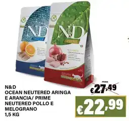 Zoomiguana N&D Ocean Neutered Aringa e Arancia/ Prime Neutered Pollo e Melograno offerta