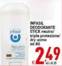 Iper Triscount Infasil deodorante stick neutro offerta