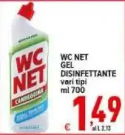 Iper Triscount WC NET gel disinfettante candeggina offerta