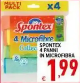 Iper Triscount Spontex 4 panni in microfibra offerta