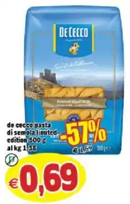 Il Castoro Supermercati De Cecco pasta di semola limited edition offerta