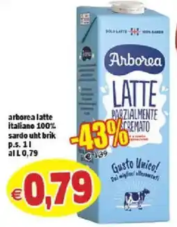 Il Castoro Supermercati Arborea latte italiano 100% sardo uht brik offerta