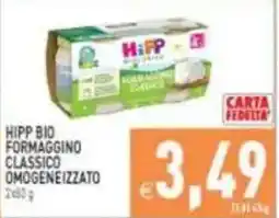 Pim Supermercati Hipp bio formaggino classico omogeneizzato offerta