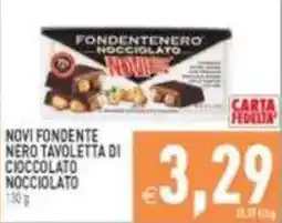 Pim Supermercati Novi fondente nero tavolletta di cioccolato nocciolato offerta