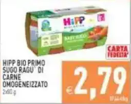 Pim Supermercati Hipp bio primo sugo ragu' di carne omogeneizzato offerta
