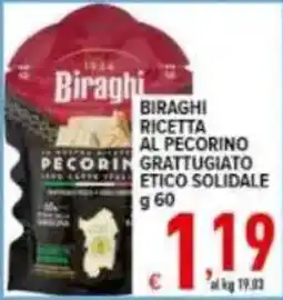 Iper Triscount Biraghi ricetta al pecorino grattugiato offerta