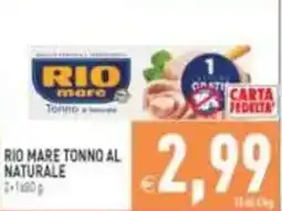 Pim Supermercati Rio mare tonno al naturale offerta