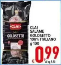 Iper Triscount Clai salame golosetto offerta