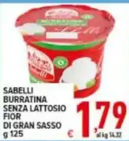 Iper Triscount Sabelli burratina senza lattosio fior di gran sasso offerta