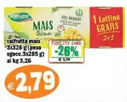 Il Castoro Supermercati Valfrutta mais offerta