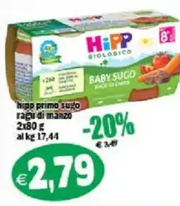 Il Castoro Supermercati HiPP Biologico Baby Sugo Ragu di Manzo offerta