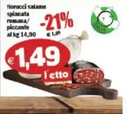 Il Castoro Supermercati fiorucci salame spianata romana offerta