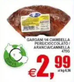 Pewex Gargani 1/4 Ciambella Pere/Cioccolato / Arancia/Cannella offerta