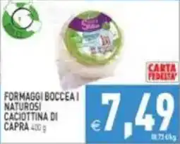Pim Supermercati Formaggi Boccea I Naturali Caciottina di Capra offerta