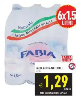 Pim Supermercati Fabia acqua naturale offerta