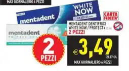 Pim Supermercati Mentadent dentifrici white now / protect+ offerta