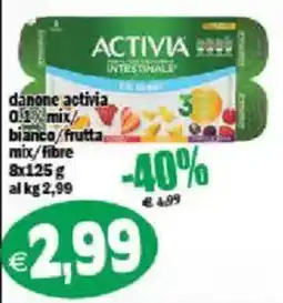 Il Castoro Supermercati danone activia mix bianco/frutta mix/fibre offerta