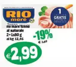 Il Castoro Supermercati Rio mare tonno al naturale offerta
