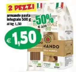 Il Castoro Supermercati Armando pasta integrale offerta