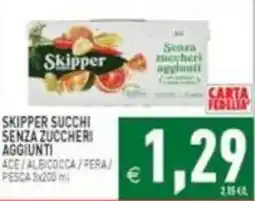 Pim Supermercati Skipper succhi senza zuccheri aggiunti offerta