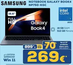 Euronics Tufano Samsung Notebook Galaxy Book4 offerta